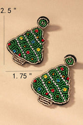 Christmas Tree Holiday Beaded Drop Earrings, Earrings, $ 25.95, A Moment Of Now™